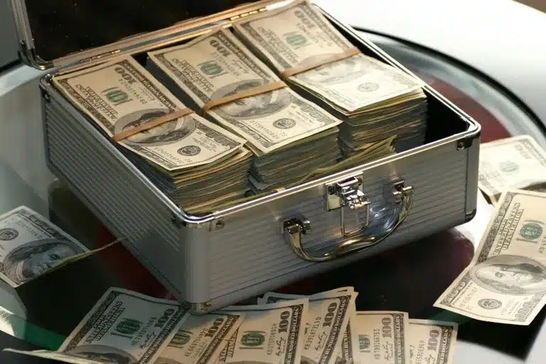 a case full of money
