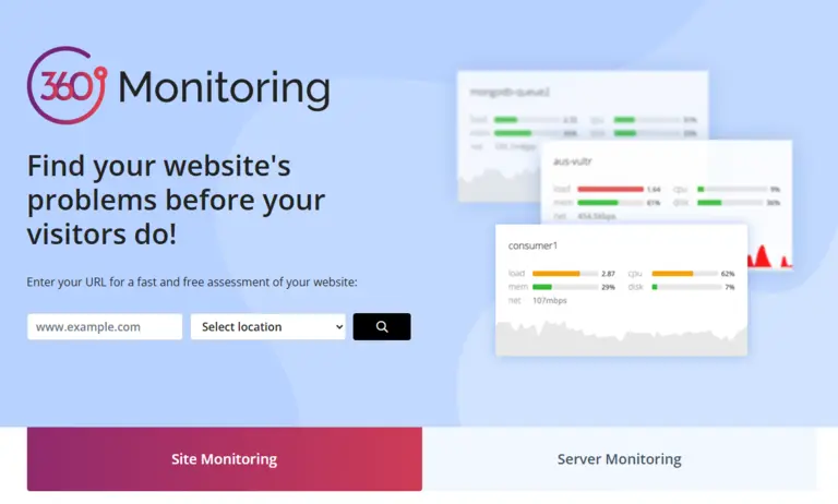 360Monitoring website screenshot